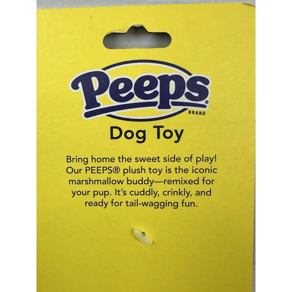 Peeps Bunny Dog Plush Squeaker Toy Pink Easter Gift Toy New